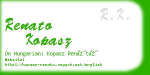 renato kopasz business card